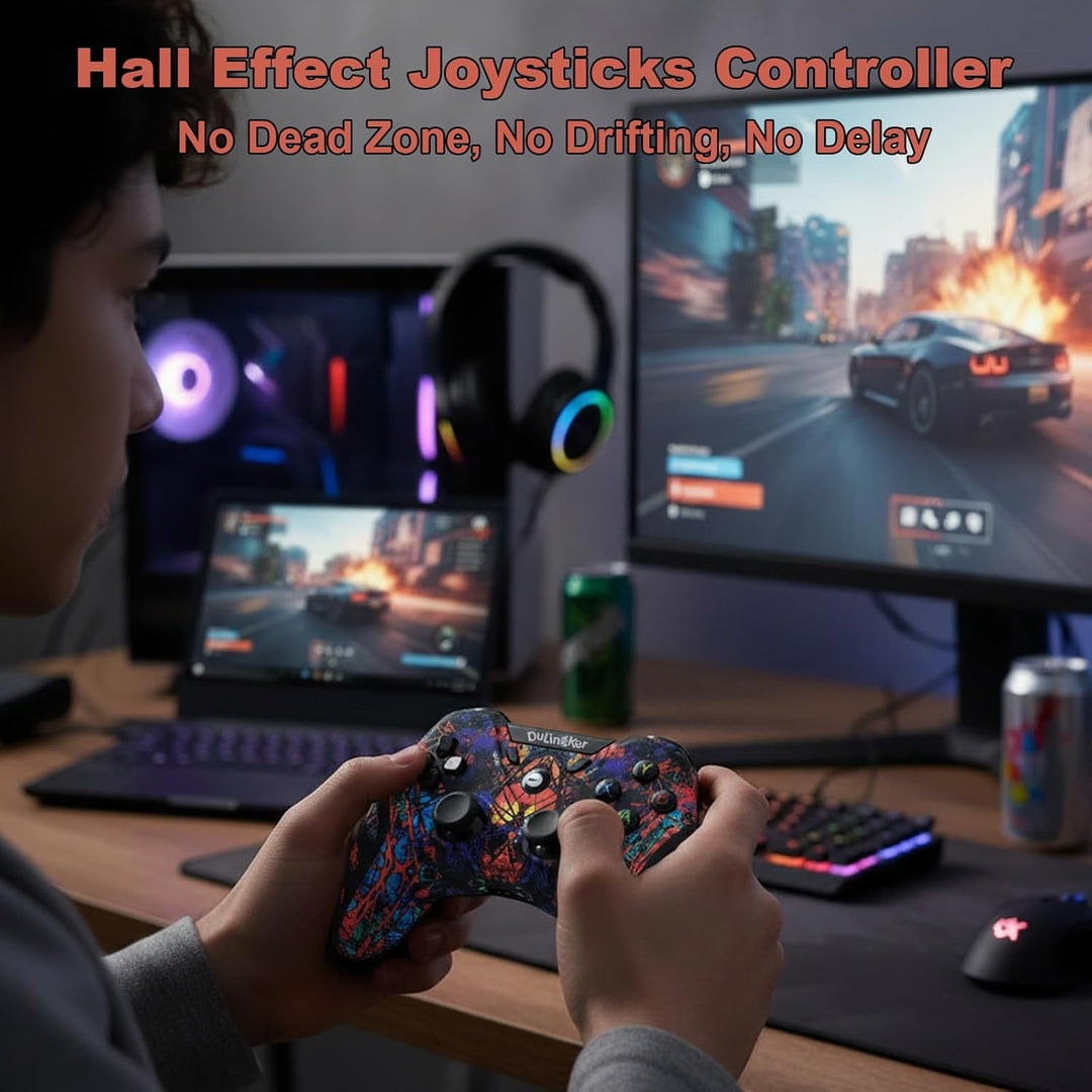 DuLingKer PC Controller Wireless, PS3 Controller PC Gamepad mit Dual Vibration, 2,4G Wireless Gaming