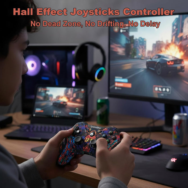 DuLingKer PC Controller Wireless, PS3 Controller PC Gamepad mit Dual Vibration, 2,4G Wireless Gaming