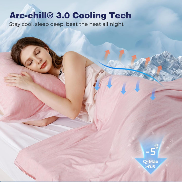 Luxear Selbstkühlende Decke, Arc-Chill Q-Max 0,5 Kühldecke, 2 in 1 Doppelseitige Dünne Sommerdecke B