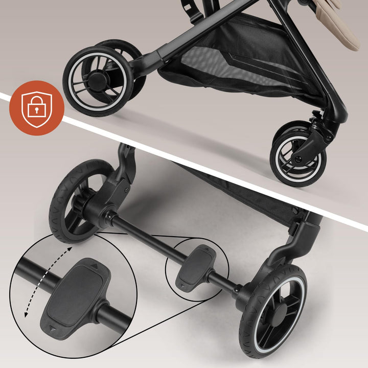hauck All-in-One Reisebuggy Set, Flugzeug Handgepäck, Fly N Care Mocha | Einhändig klappbar mit Trag