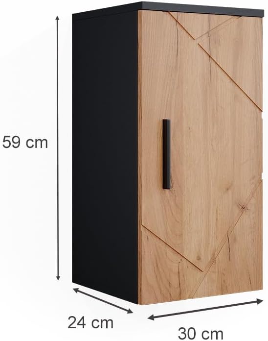 Vicco Badschrank Irma, Anthrazit/Eiche, 30 x 59 cm Anthrazit 30x59 cm, Anthrazit 30x59 cm