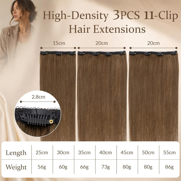 Rich Choices Clip in Extensions Echthaar Extensions Clip in Haarverlängerung Echthaar Remy Human Hai