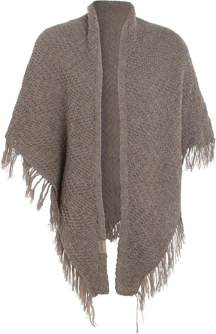 KNIT FACTORY - Dreiecksschal Amber - Damen Strickschal mit Wolle - Umschlagtuch für den Herbst und W