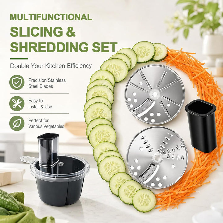 Gemüseschneider für Thermomix TM5 & TM6, Edelstahl Spiralschneider & Gemüsereibe, Vegetable Slicer A