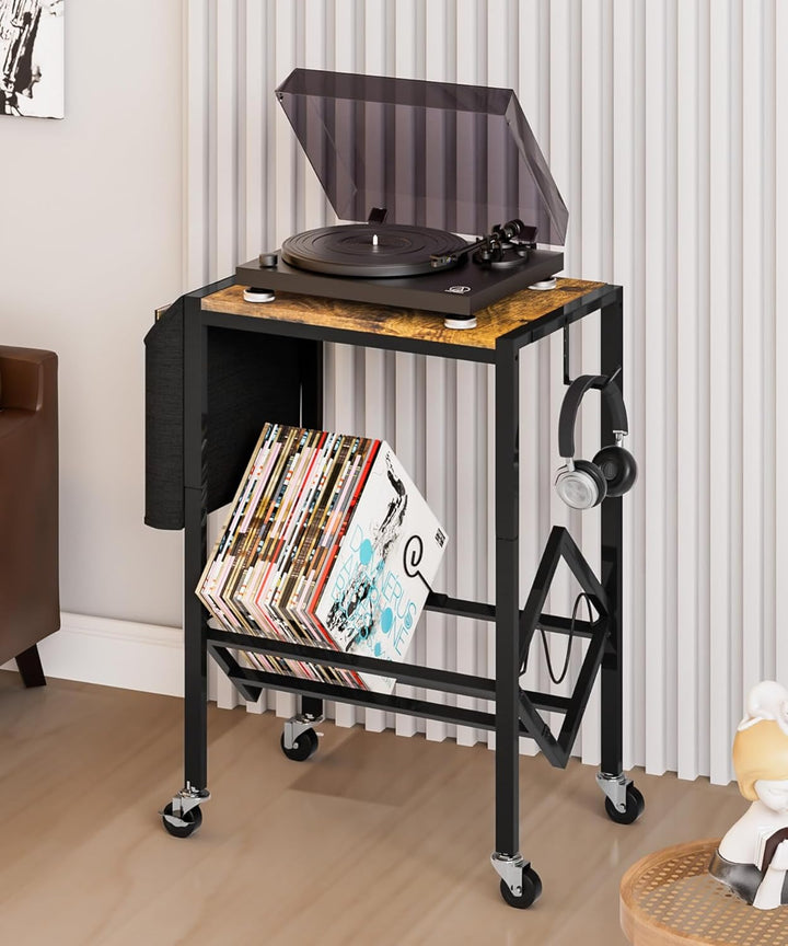 Yorbay Vinyl Schallplatten Aufbewahrung Ständer, Schallplattenständer mit Organisierendem Stoffbeute