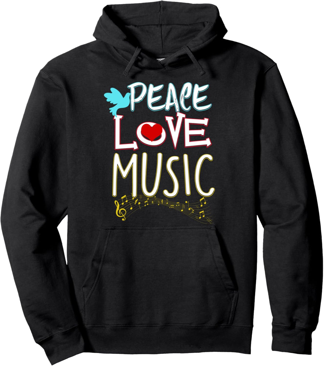 Cute Peace Love Music Hippie Hipster Festival Pullover Hoodie