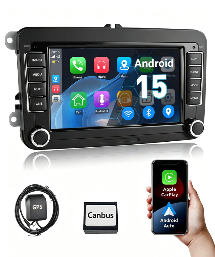 ESSGOO Android15 4+64G Wireless CarPlay Androidd Auto Autoradio Für VW Golf MK5 MK6 Polo Caddy Passa