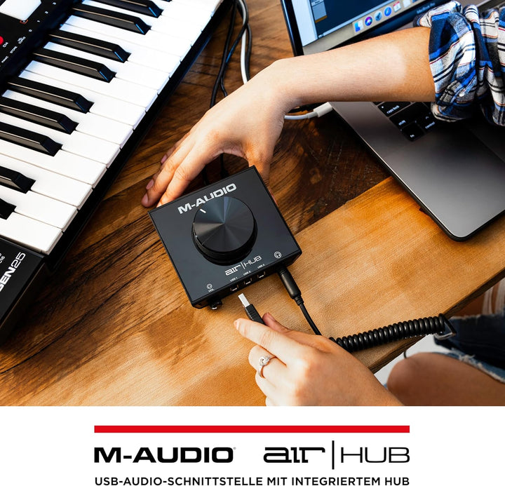 M-Audio AIR|HUB - USB / USB-C Desktop Monitoring Interface mit integriertem 3-Port Hub und Software