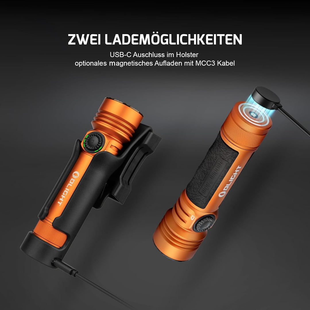 OLIGHT Seeker 4 Pro LED Taschenlampe mit Holster, 4600 Lumen 260 Meter, USB-C Wiederaufladbare Tasch