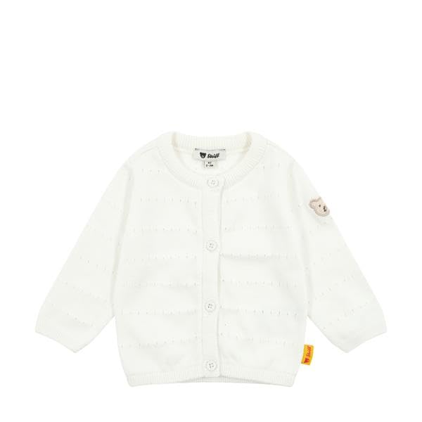 Steiff Baby - Mädchen Strickjacke Strickjacke (1er Pack) 74 Bright White, 74 Bright White