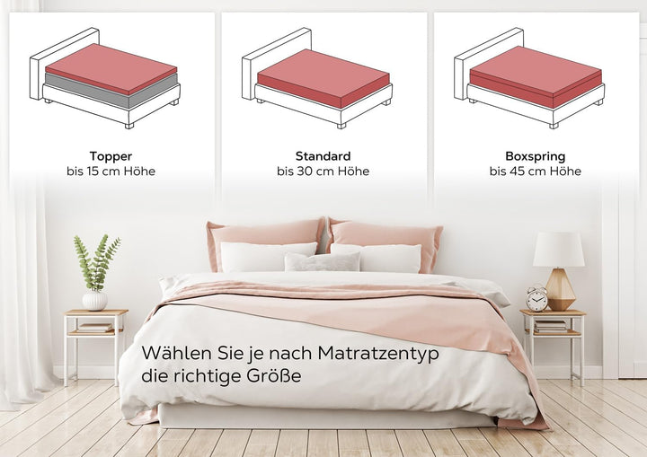 Beautex Spannbettlaken Jersey Baumwolle Standard 90x200x30 cm Altrose | atmungsaktiv, hautfreundlich