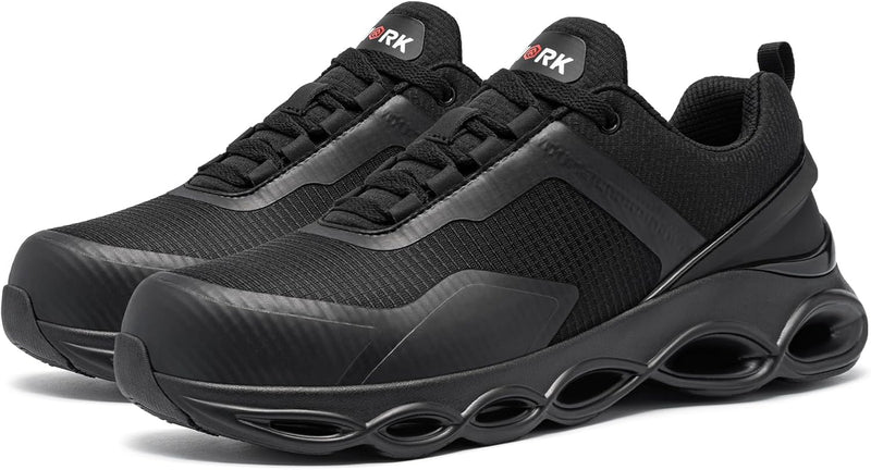 LARNMERN Arbeitsschuhe Herren Sicherheitsschuhe Mode Anti Smashing Stahlkappenschuhe Atmungsaktiv Dä