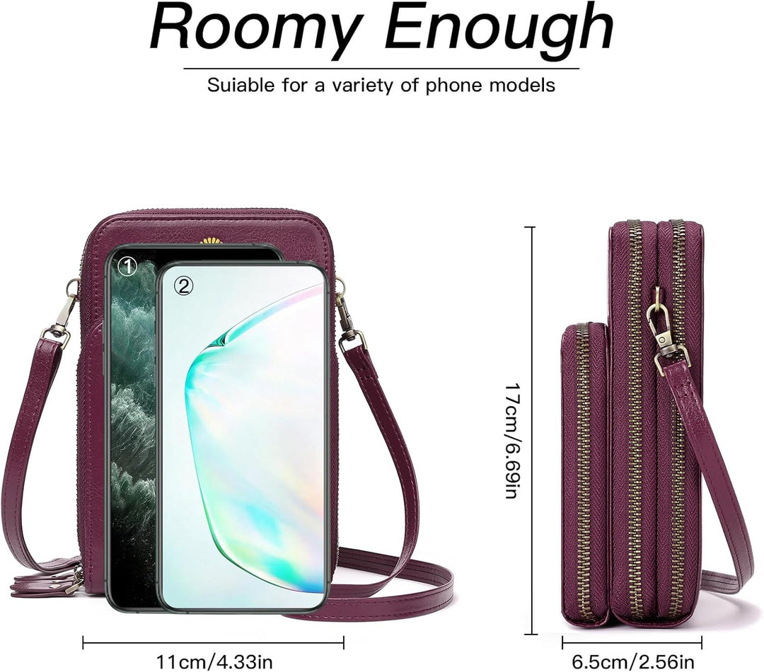 SENDEFN Handytasche zum Umhängen - Handy Umhängetasche Damen Handytasche Leder Handytasche mit Geldb