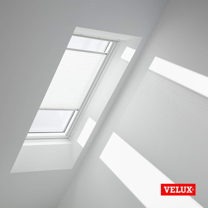 VELUX Original Dachfenster Plissee für MK06, Weiss, mit Grauer Führungsschiene