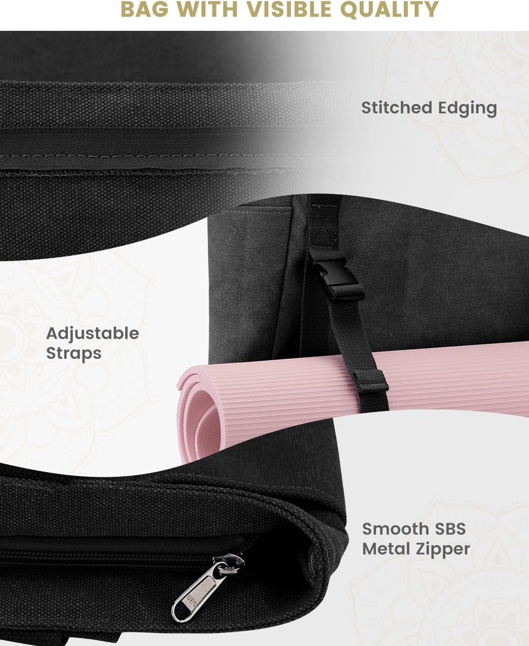 Gonex Yogatasche, Yogamatte Tasche mit Mehreren Taschen für Damen und Herren, Canvas wasserdichte To