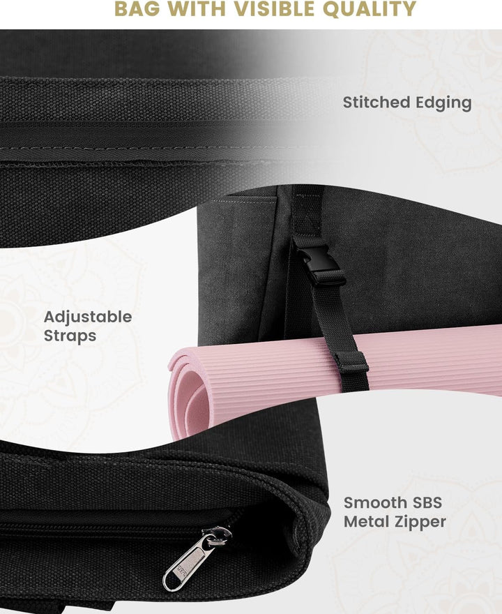 Gonex Yogatasche, Yogamatte Tasche mit Mehreren Taschen für Damen und Herren, Canvas wasserdichte To