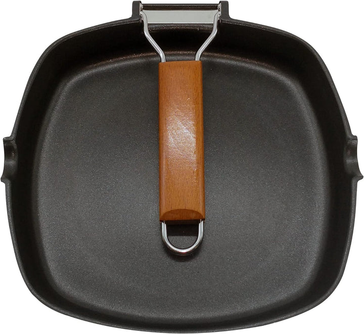 We Cook 10800, Grillpfanne aus Aluminiumguss, 20 x 20 cm 20 x 20 cm Schwarz, 20 x 20 cm Schwarz