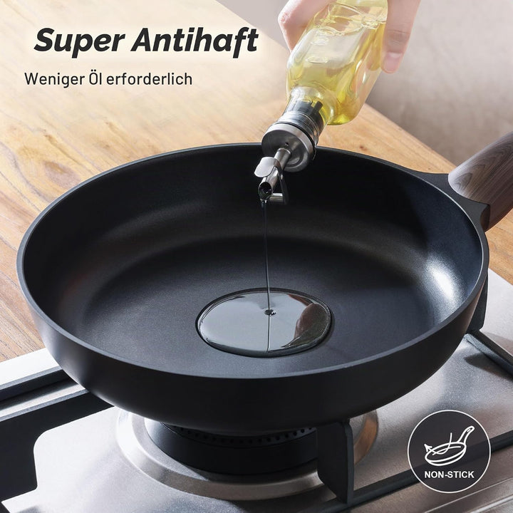 SENSARTE Antihaft Bratpfanne mit Deckel 24cm Antihaft-Eierpfanne Omelettpfanne, Gesunde Küche Kochen