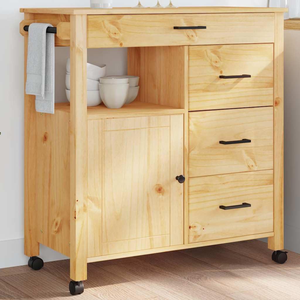 vidaXL Küchenwagen, Servierwagen mit viel Stauraum, Beistellwagen für Küche Wohnzimmer Badezimmer, T