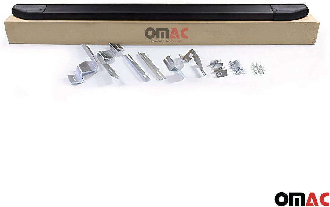 OMAC Alu Seitenschweller Trittbretter kompatibel mit Hyundai ix35 2010-2015 Schwarz 2tlg OMBERG / Sc