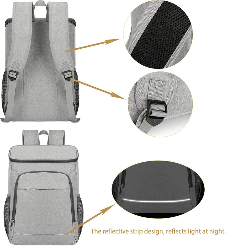 25L Kühlrucksack Isolierter Kühltasche Rucksack mit PEVA-Innenfutter, Leichter Thermo Kühlrucksack f