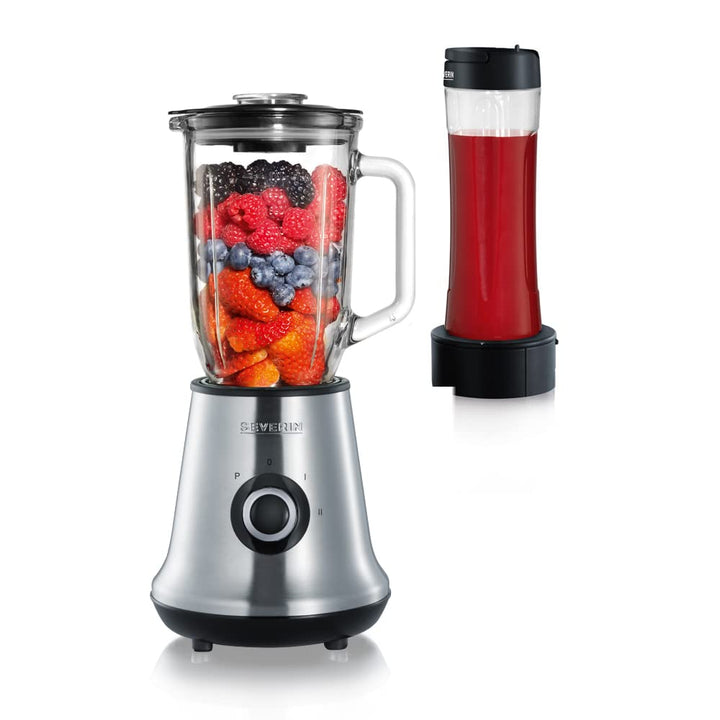 SEVERIN Multimixer, 2-in-1 Stand Mixer und Smoothie Maker mit 1 l Glas-Mixbehälter und Trinkbecher,