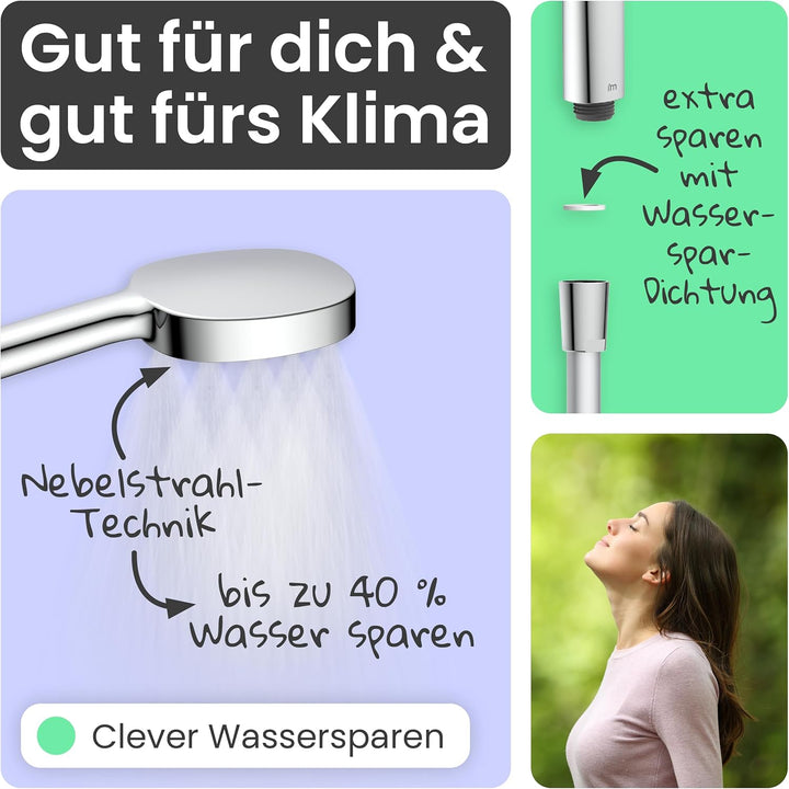 instmaier Cleo | Handbrause | Duschschlauch | iF Design Award |Chrom/Weiss Chrom / Weiss, Chrom / We