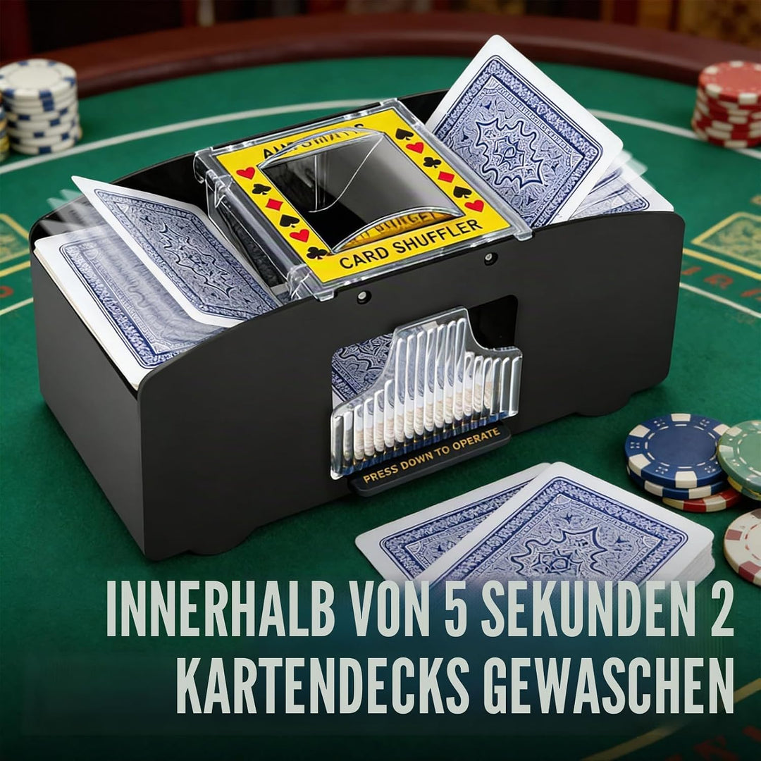 1-2 Deck Automatischer Kartenmischer, Automatischer Elektrischer Mischer für Kartenspiele, Texas Hol