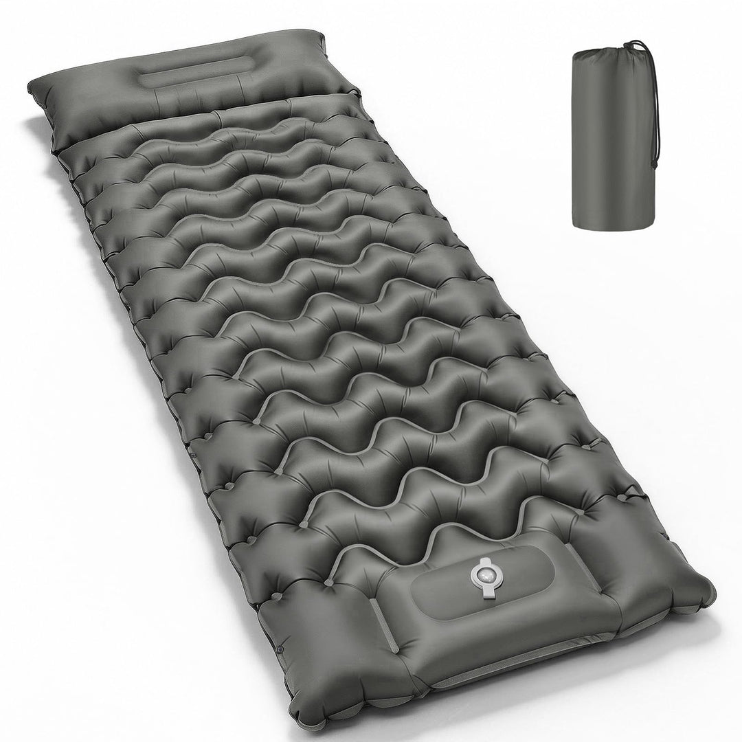 PHYSEN Camping Isomatte mit Aufblasbare & 360° Riemen – Wasserdicht Fusspumpe Luftmatratze für Outdo