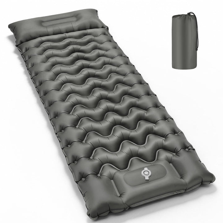 PHYSEN Camping Isomatte mit Aufblasbare & 360° Riemen – Wasserdicht Fusspumpe Luftmatratze für Outdo