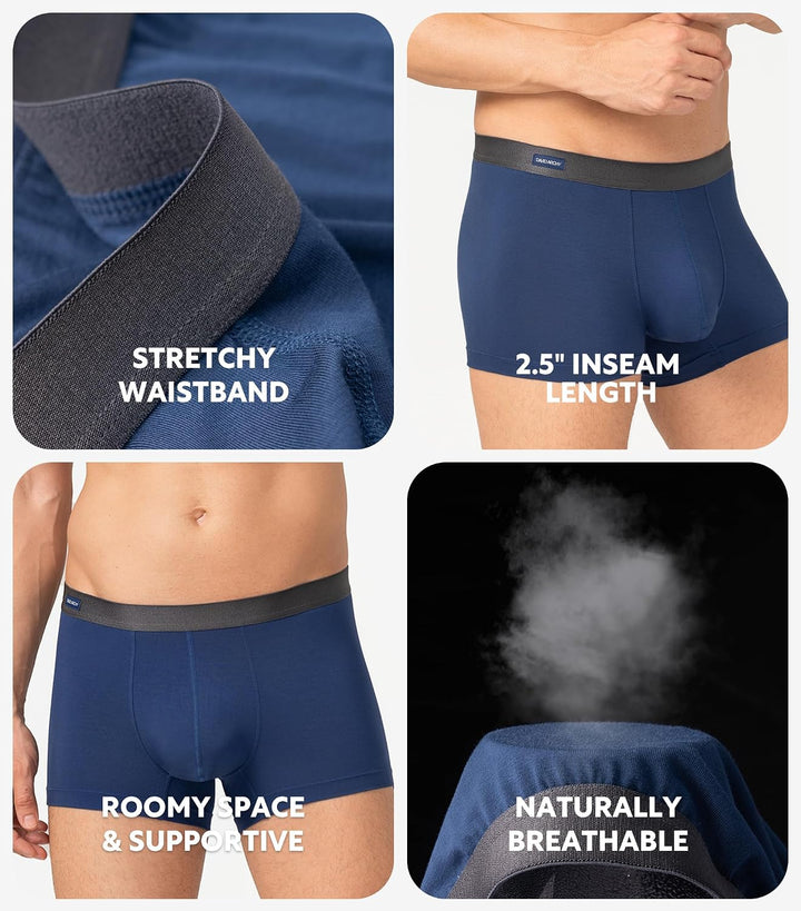 DAVID ARCHY Herren Boxershorts Mehrfachpack, Stretcken Klassischer Retroshorts, Unterhosen Männer, B