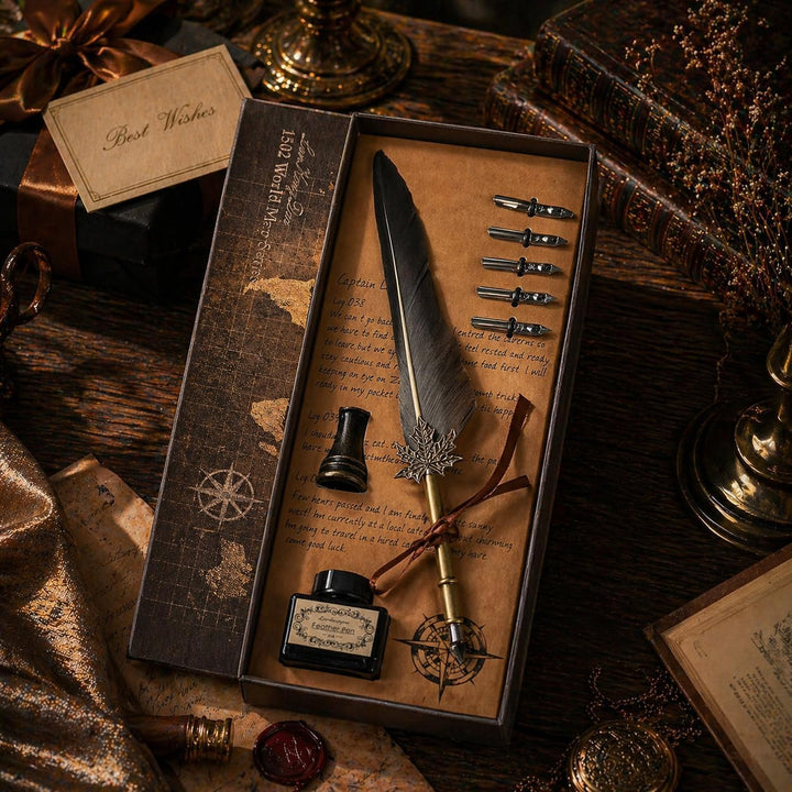 Schreibfeder Kalligraphie Feder, Handgemachte Dip Pen, Vintage Federkiel Dip Quill Pen Writing Ink S