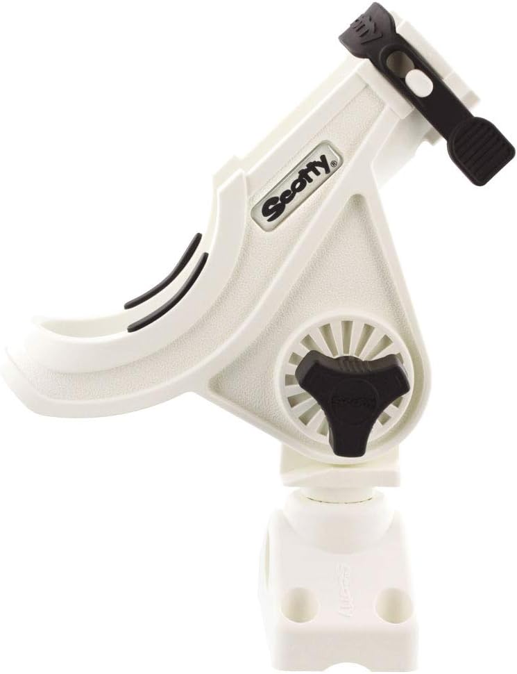 Scotty Baitcaster/Spinnrutenhalter mit 241 Seitendeck-Halterung Weiss, Weiss