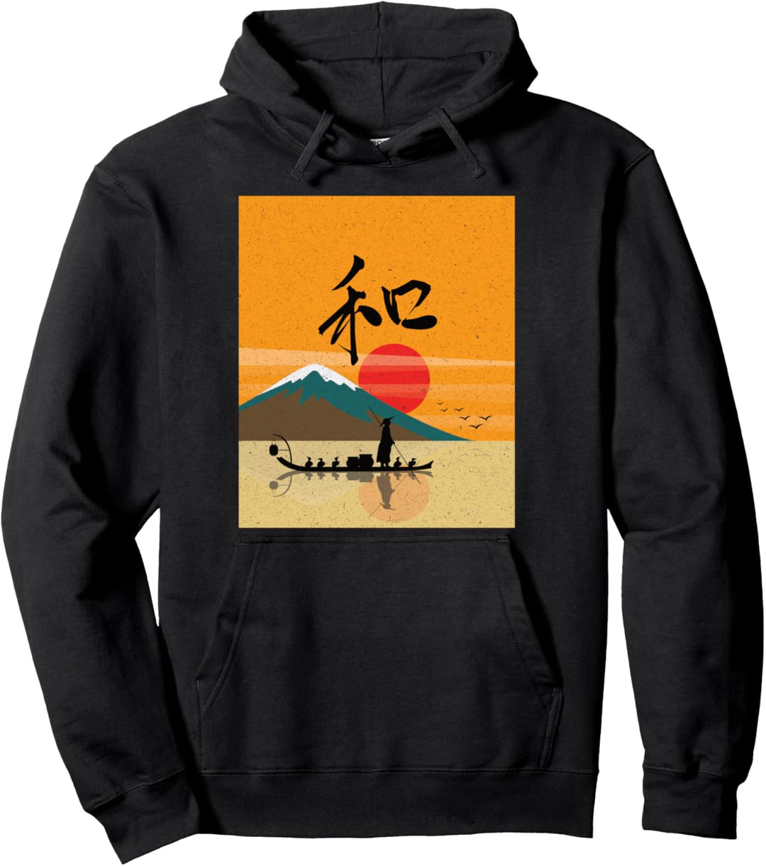 Japanischer Kunstdruck Grafische Ästhetik Damen Mädchen Teen Pullover Hoodie