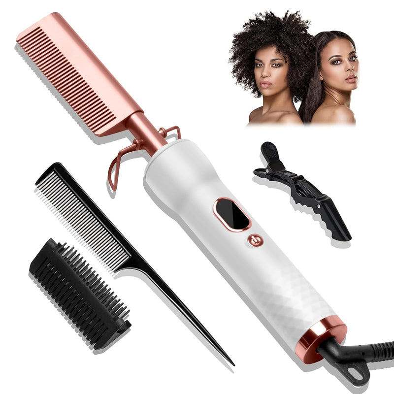 Elektrische Haarbürste, UKLISS Hot Brush Haarglätter für Afro Haare, Glätteisen Glättungsbürste für