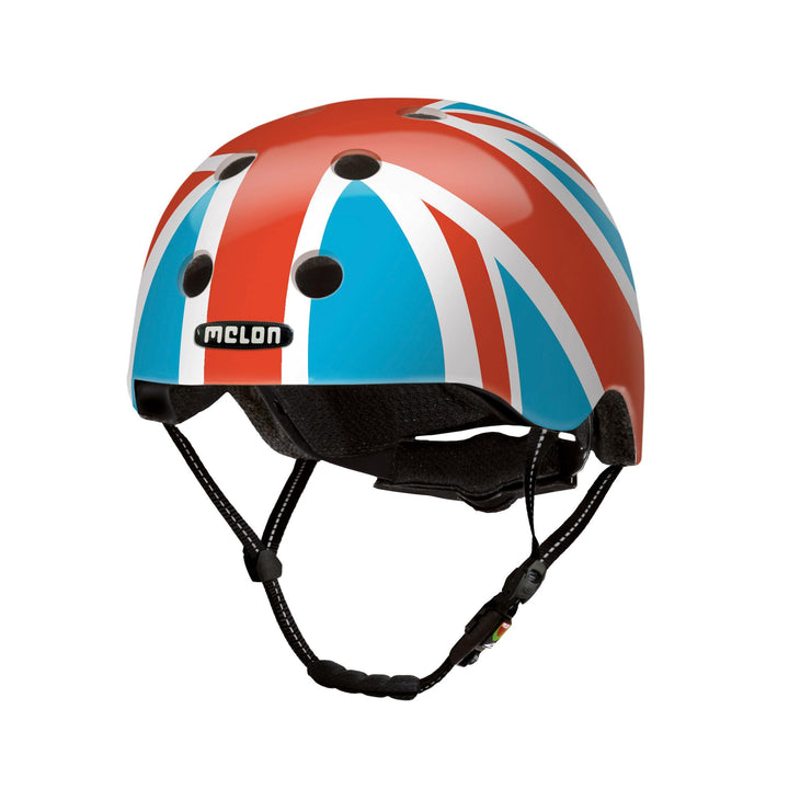 Melon »Union Jack Summer Sky« Leichter und Cooler Fahrradhelm für Damen, Herren und Kinder mit maxim