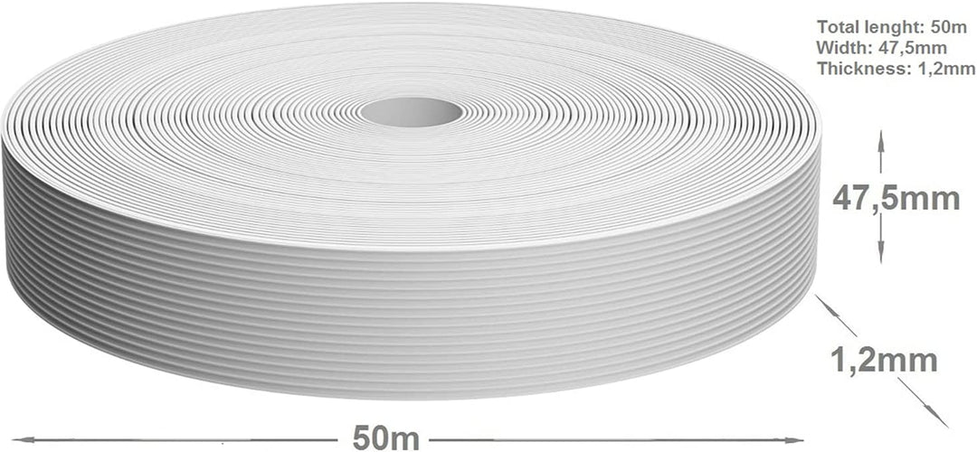 WDB - Sichtschutzstreifen für Doppelstabmatten Sichtschutz Zaun - 4,75 cm x 50 m - Hart PP Windschut
