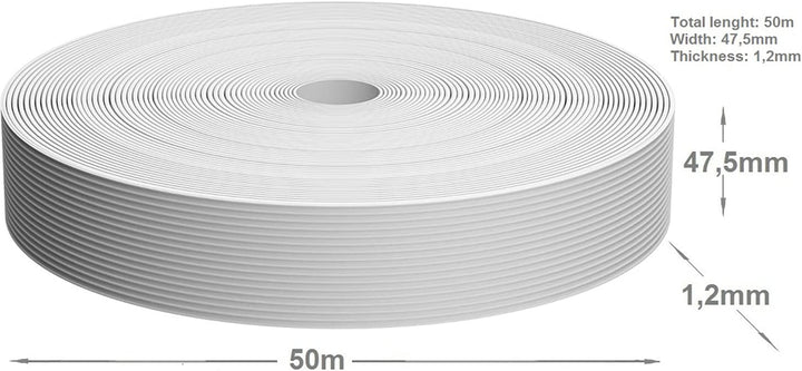WDB - Sichtschutzstreifen für Doppelstabmatten Sichtschutz Zaun - 4,75 cm x 50 m - Hart PP Windschut