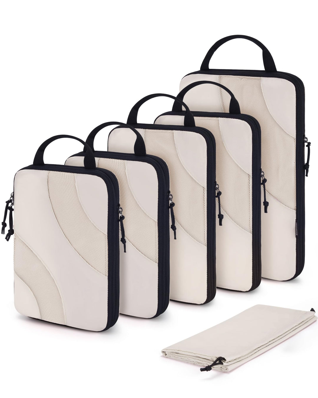BAGSMART Packing Cubes Compression 6 Stück, Packwürfel Kompression Koffer Organizer Set, Travel Esse