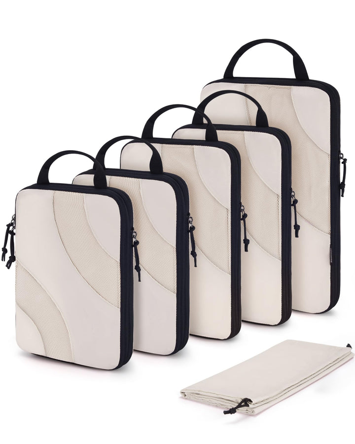 BAGSMART Packing Cubes Compression 6 Stück, Packwürfel Kompression Koffer Organizer Set, Travel Esse
