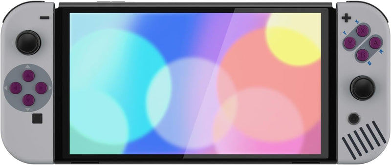 eXtremeRate Full Hülle für Nintendo Switch OLED, DIY-Ersatz Konsole case & Kickstand, NS Joycon Gehä