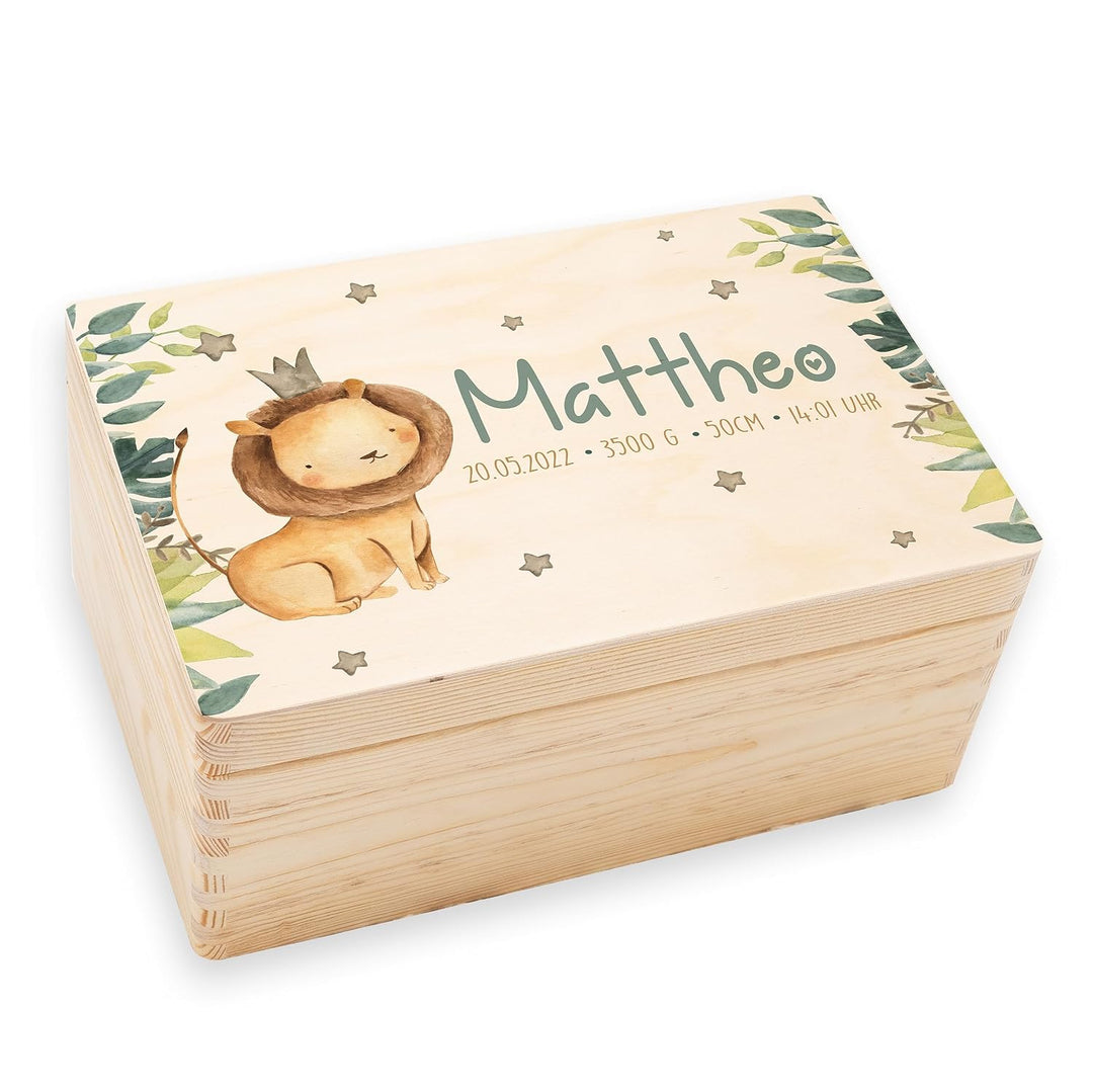 KIDSMOOD - Erinnerungsbox Baby, personalisierte Holzkiste mit Deckel, Ideal zur Aufbewahrung von Eri