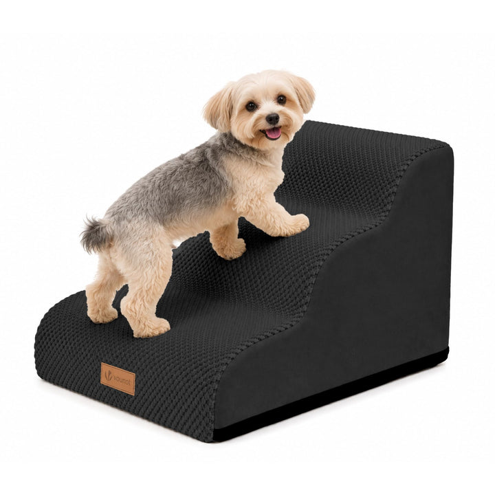 VOUNOT® Hundetreppe 3 Stufen für kleine Hunde &amp; Katzen, Haustiertreppe aus hochdichtem Schwamm, ruts