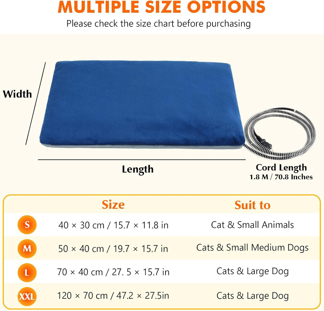 pecute Haustier Heizkissen, Outdoor Heizdecke Haustier wasserdichte IPX7, Elektrisches Heizkissen fü