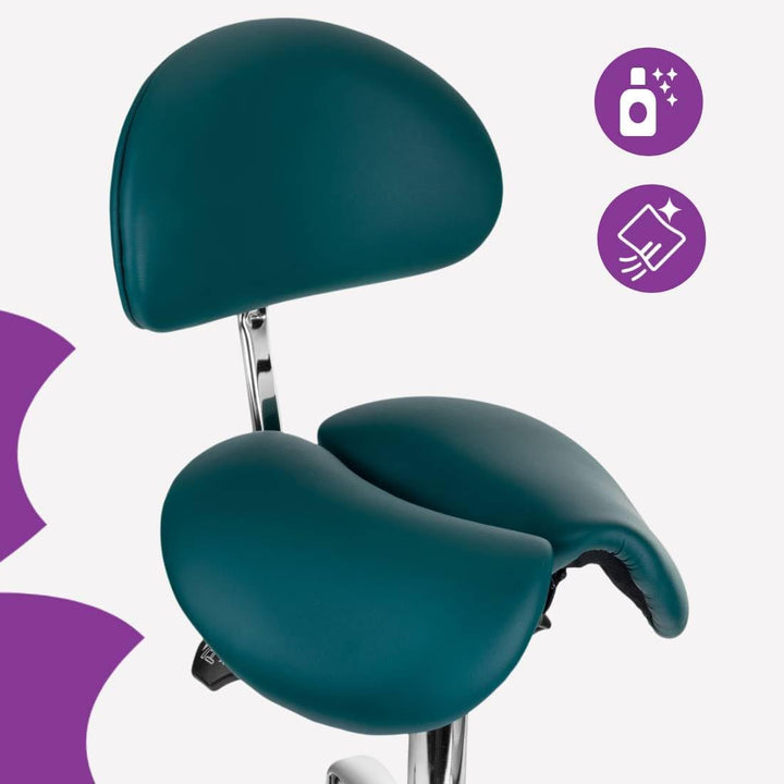 Spacetronik Sattelhocker mit Verstellbarer Rückenlehne, Zweigeteilter Ergonomischer Sattelsitz, Höhe