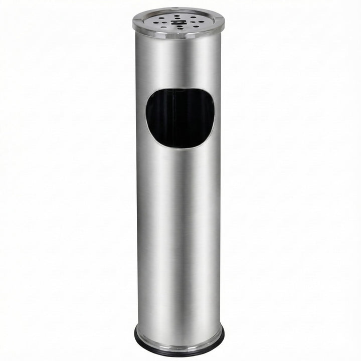 2-in-1 Mülleimer für draussen, 58 cm, Silber. Silber 58 CM, Silber 58 CM