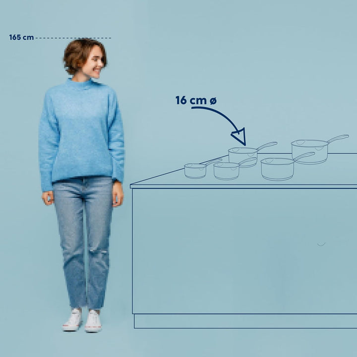 kela Stielkasserolle Flavoria, Durchmesser 16 cm, 1,3 L, Edelstahl 18/10, Allherdboden, mit Innenska