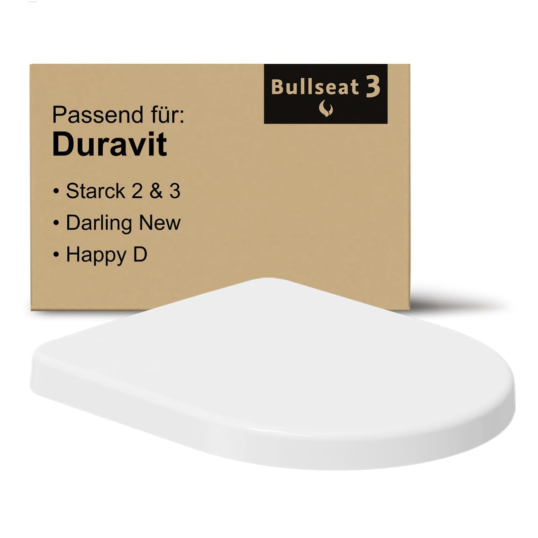 Bullseat® WC Sitz passend zu Duravit Starck 2/3 mit Absenkautomatik/Softclose, abnehmbar, Antibakter