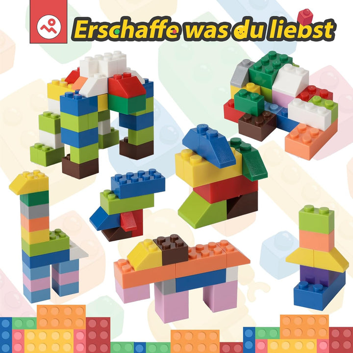 HUIZDQ 1000 Stücke Classic Bausteine Set, Geeignet für Jungen und Mädchen ab 6 Jahren, Kompatibel mi