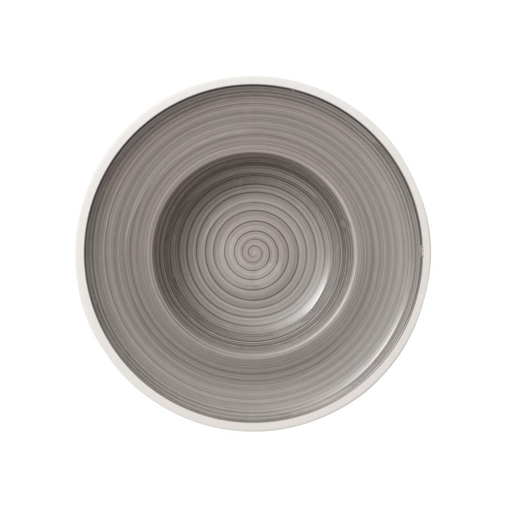Villeroy und Boch Manufacture Gris Suppenteller, 25 cm, Premium Porzellan, Grau 25 x 25 x 5 cm Grau,